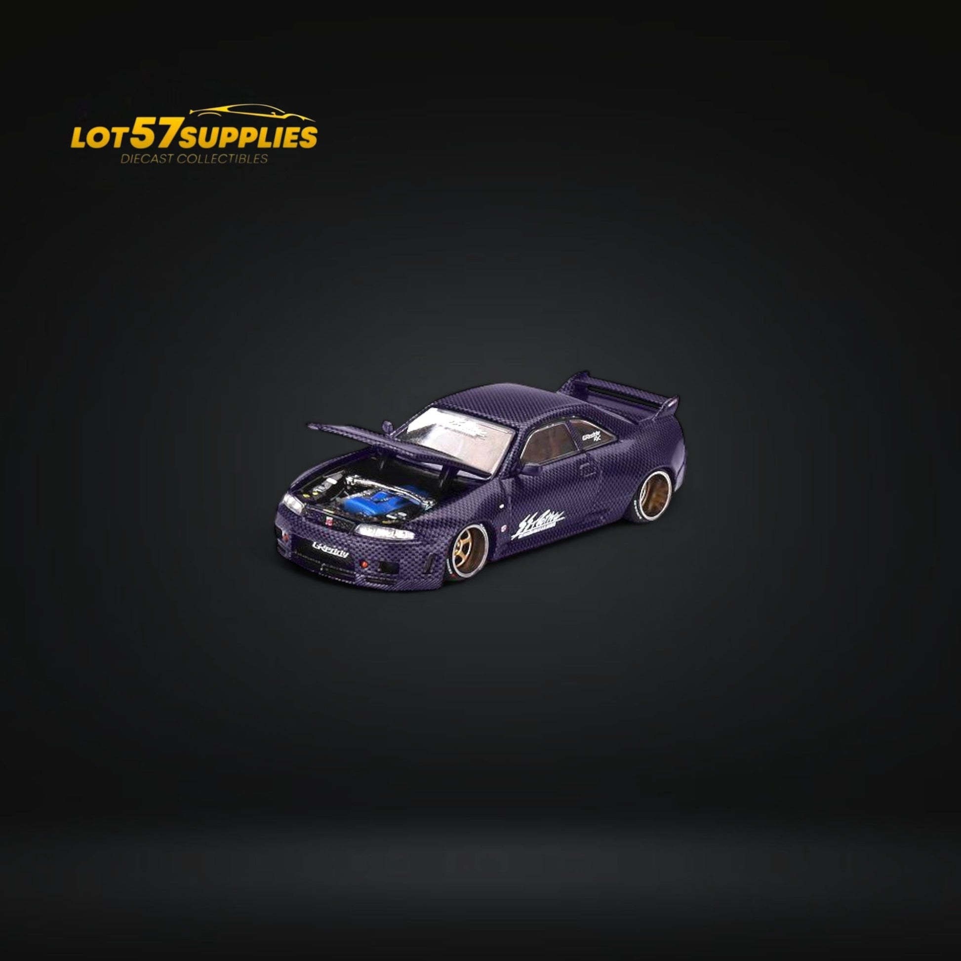 (Pre-Order) Mini GT x Kaido House Nissan Skyline GT-R (R33) Purple Active Carbon R V2 1:64 KHMG163-1