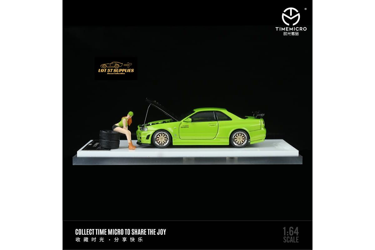 TimeMicro Nissan Skyline GTR-R34 Z-Tune Green 1:64-2