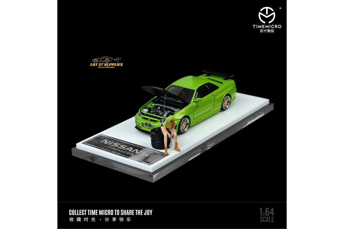 TimeMicro Nissan Skyline GTR-R34 Z-Tune Green 1:64-0