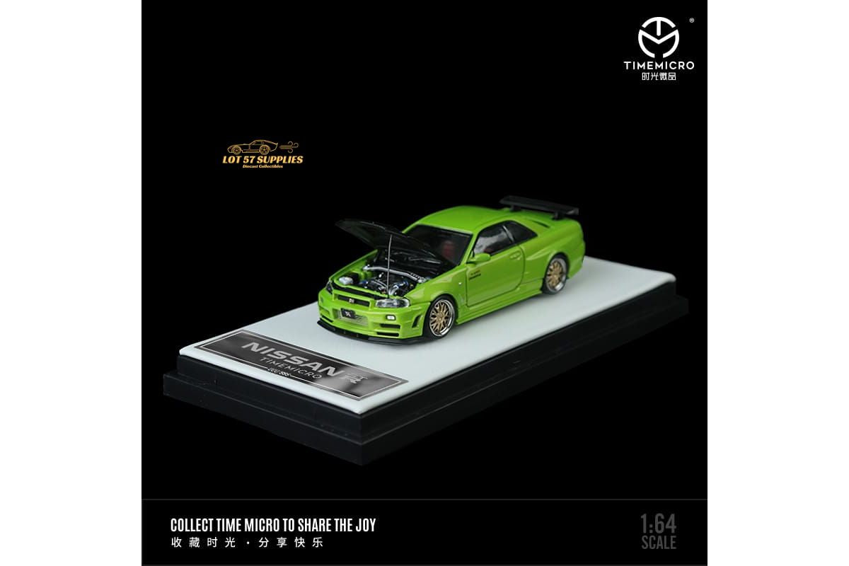 TimeMicro Nissan Skyline GTR-R34 Z-Tune Green 1:64-1