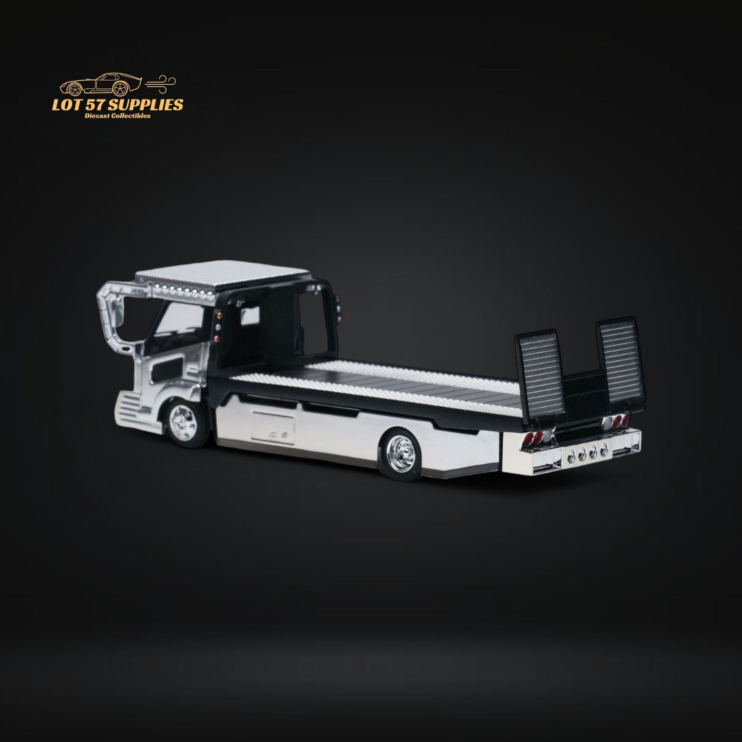 MicroTurbo Dekotora Flatbed Tow Truck With Stickers 1:64-4