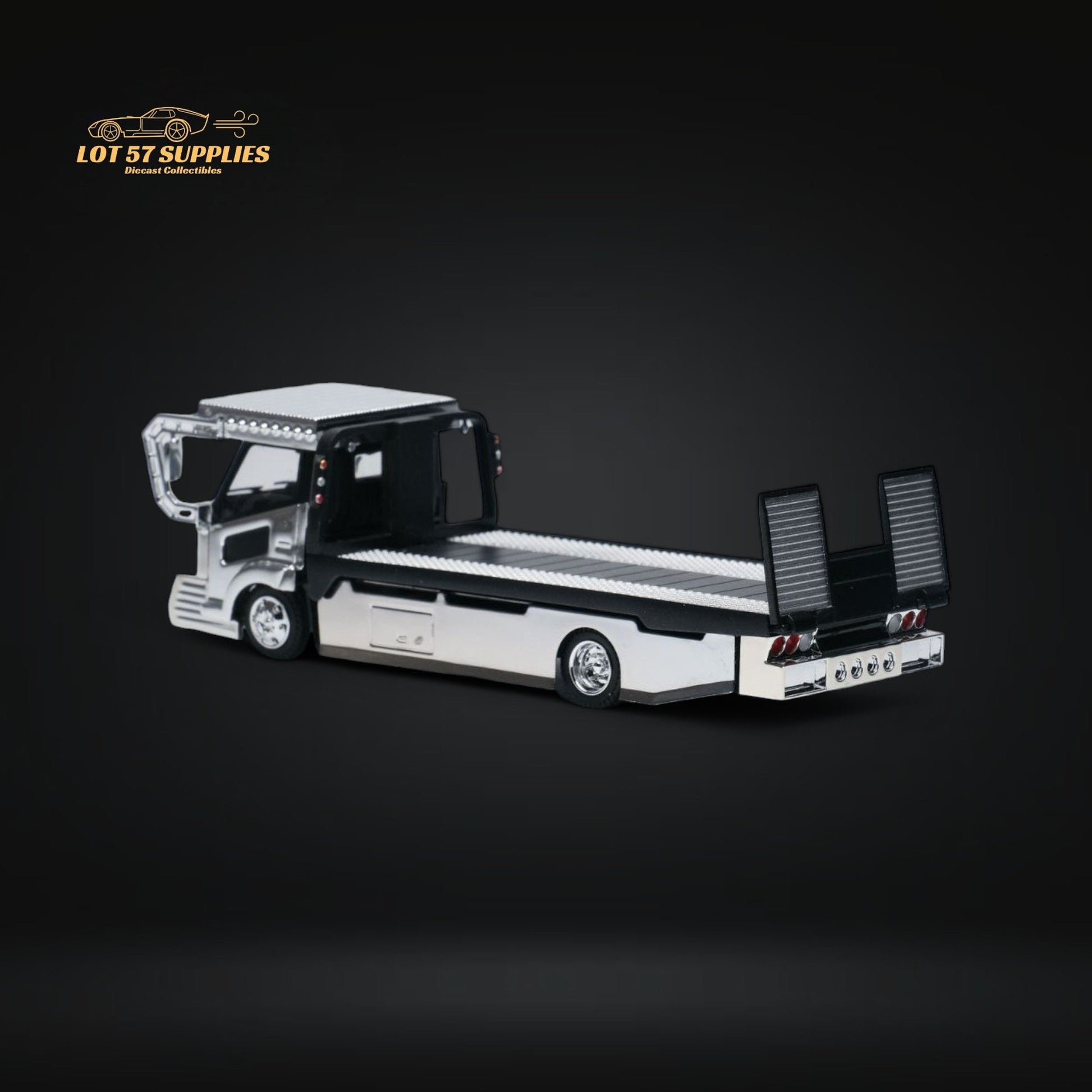 MicroTurbo Dekotora Flatbed Tow Truck With Stickers 1:64-4