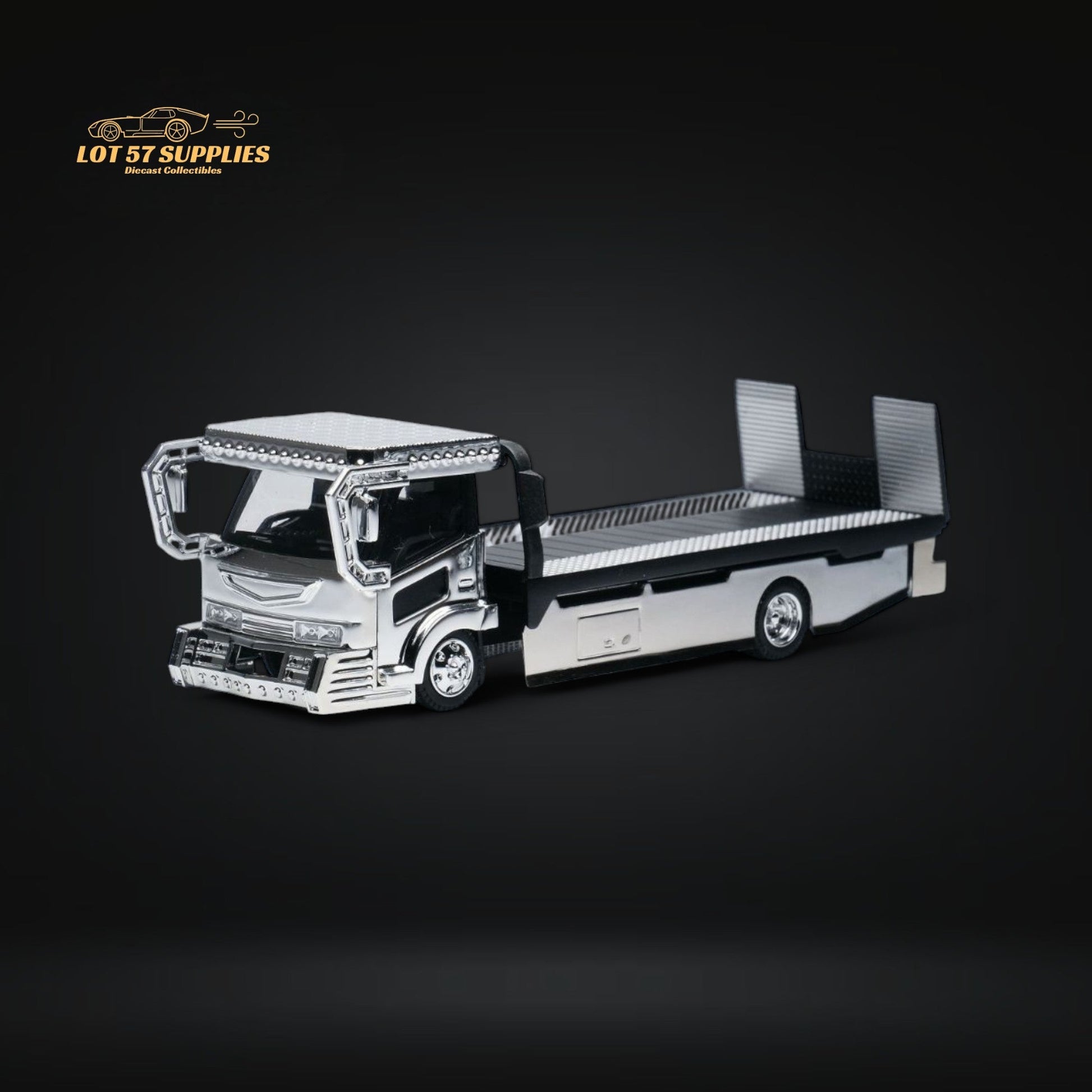 MicroTurbo Dekotora Flatbed Tow Truck With Stickers 1:64-0