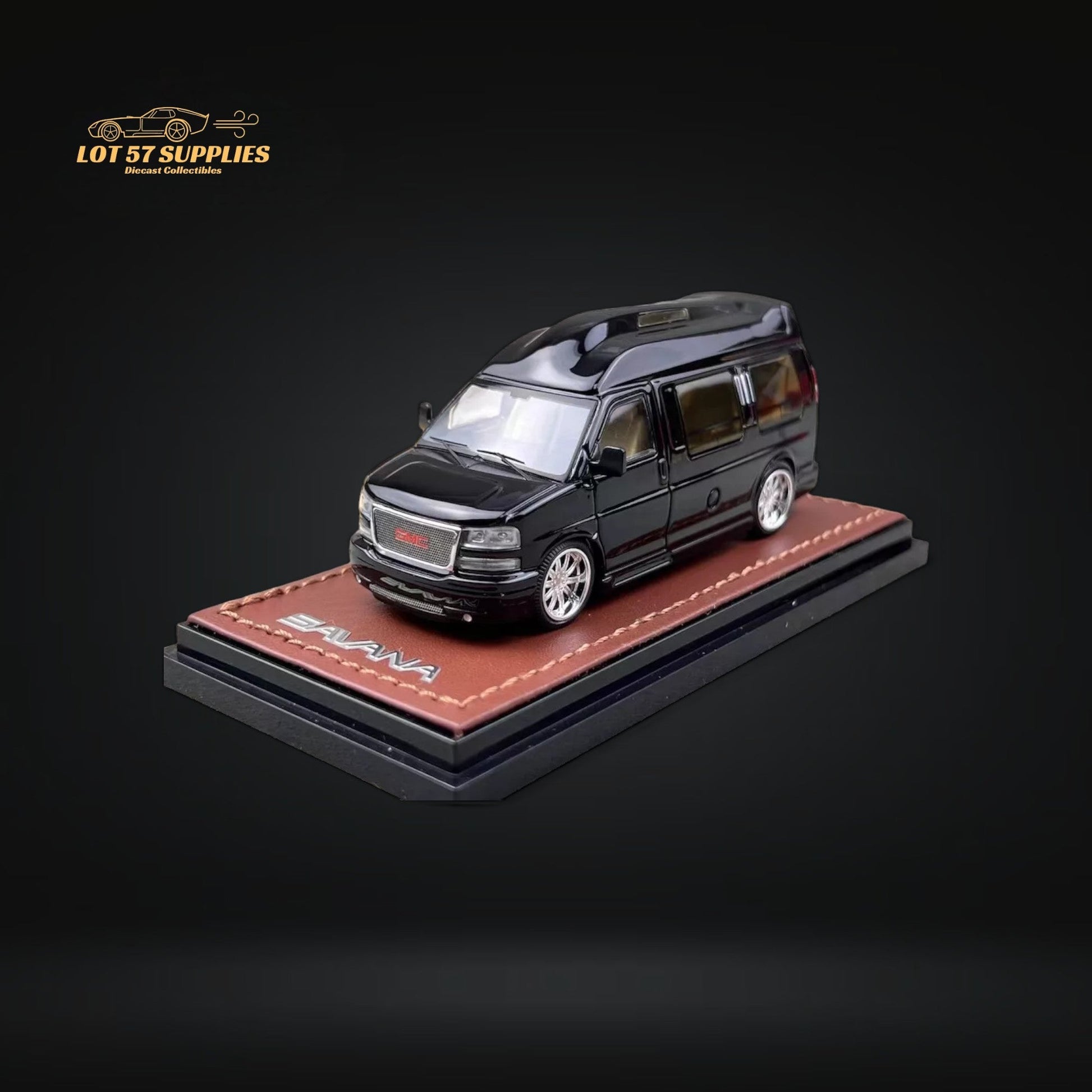 GOC GMC Savana Van Lowered Modified Black 1:64 Limtied to 800 PCS-0