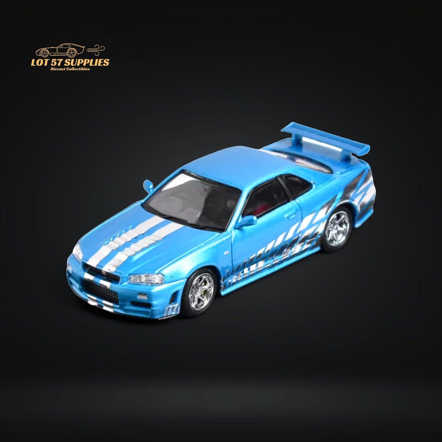 Stance Hunters Skyline GT-R R34 Z-Tune Guru Chrome Blue 888pcs 1:64-0