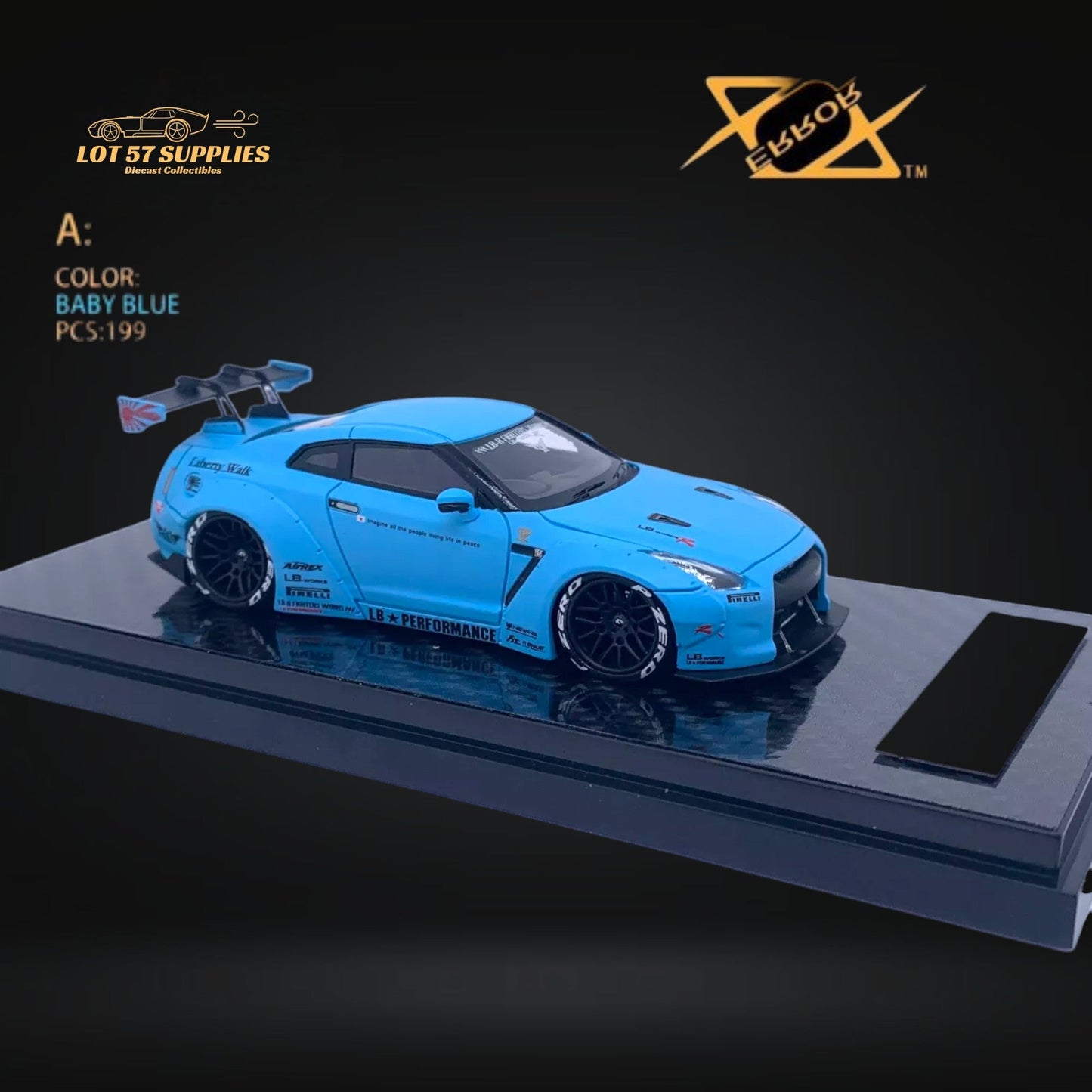 Error404 LB-Works Skyline GT-R R35 Baby Blue 1:64-3