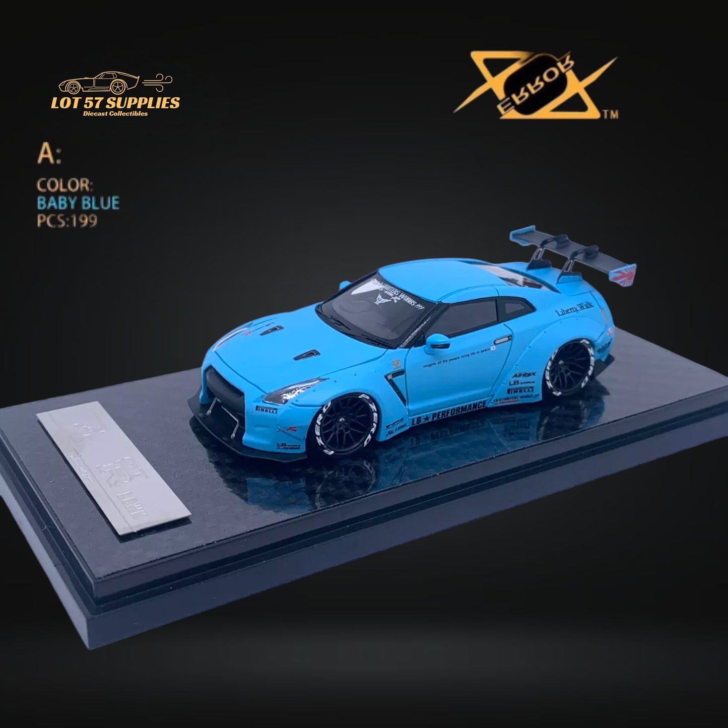 Error404 LB-Works Skyline GT-R R35 Baby Blue 1:64-0