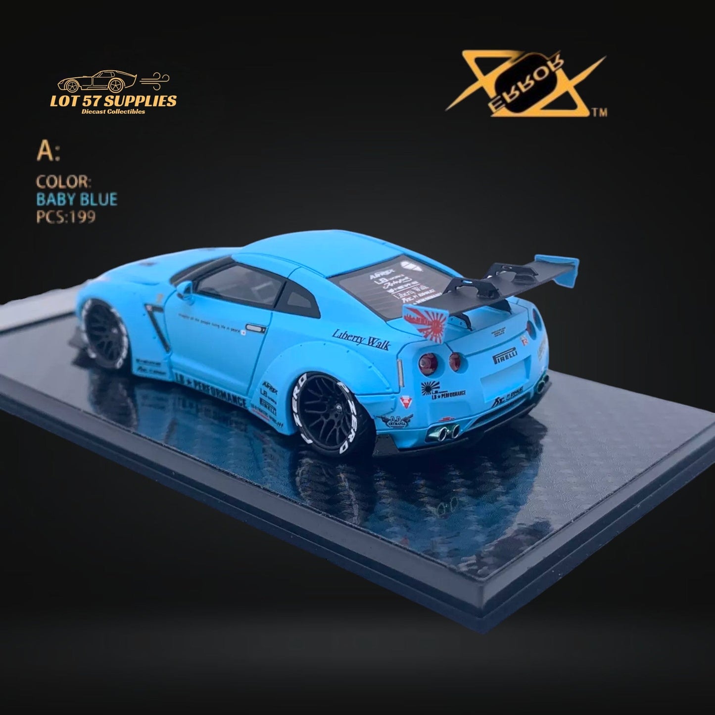 Error404 LB-Works Skyline GT-R R35 Baby Blue 1:64-1