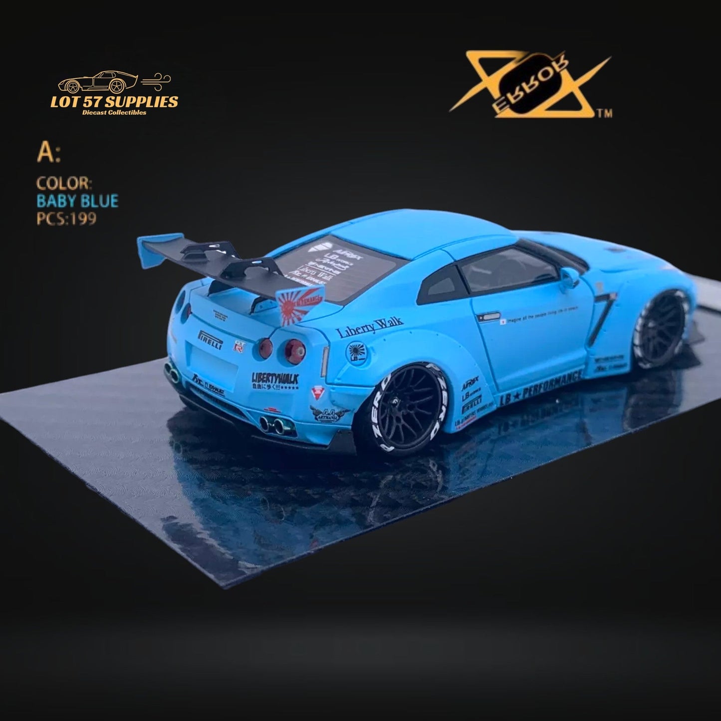 Error404 LB-Works Skyline GT-R R35 Baby Blue 1:64-2