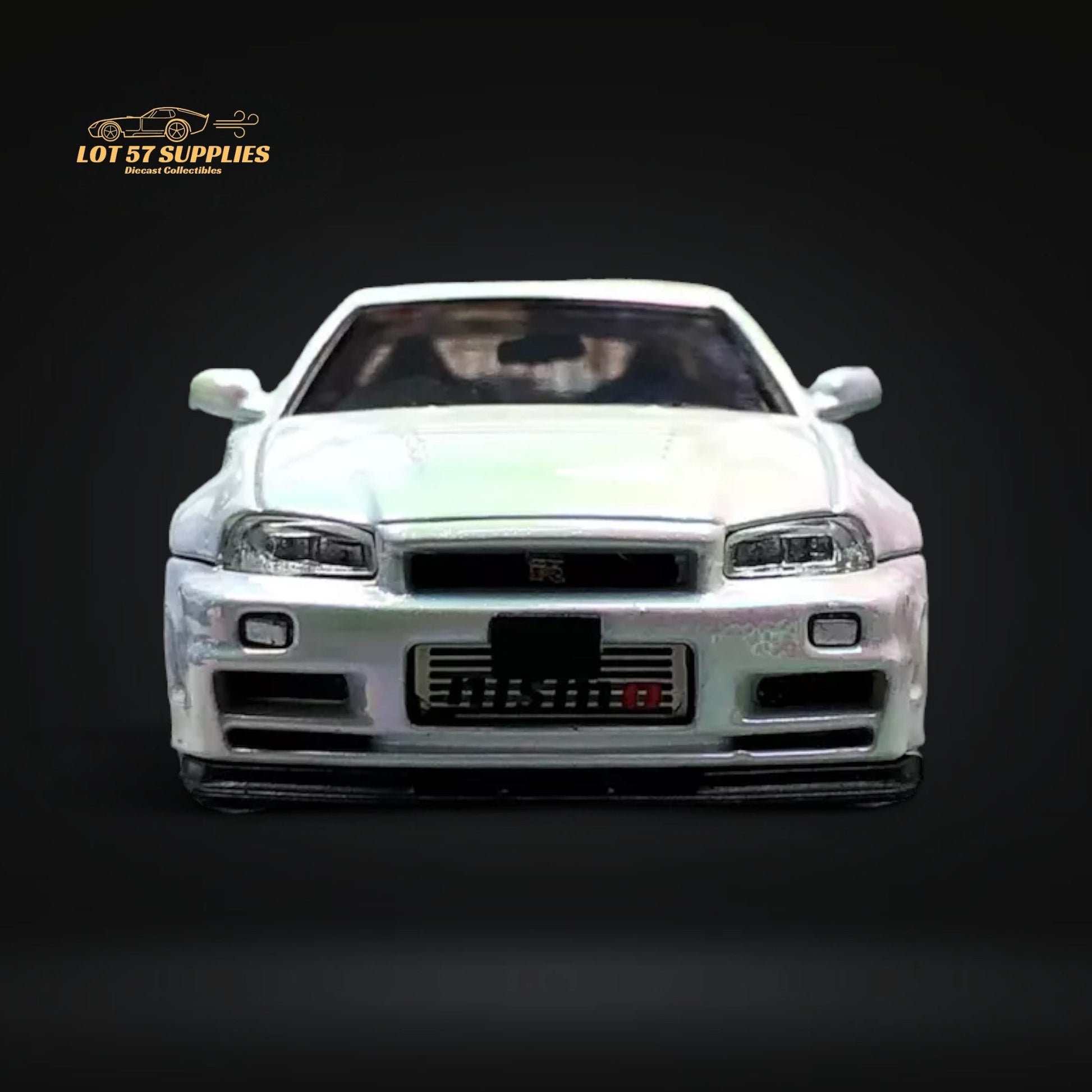 Fuji Skyline GT-R R34 Nismo Z-Tune High Wing White Pearl 1:64-1