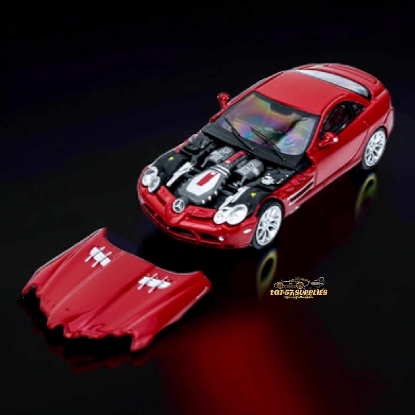 Street Weapon Mercedes Benz McLaren SLR in Red With Detachable Hood 1:64-0