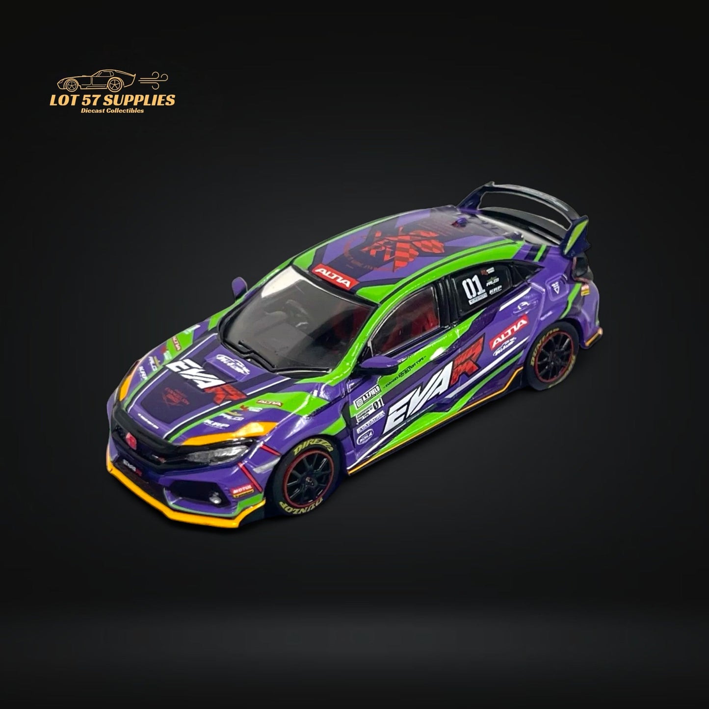 Tarmac Works Honda Civic Type-R FK8 EVA Racing Purple 1:64-0