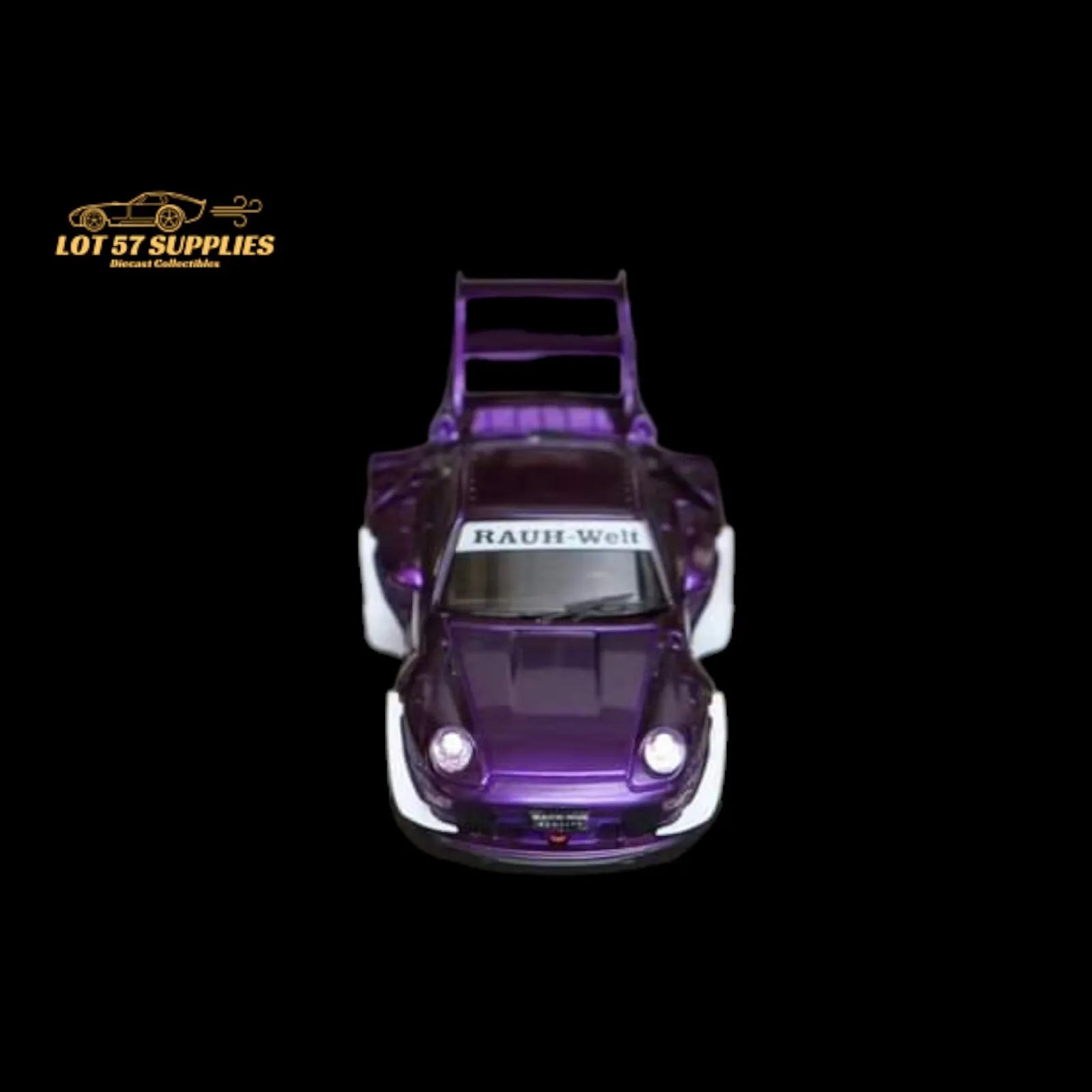 Street Weapon Porsche RWB 993 PURPLE ARMY GIRL GT HIGH WING 1:64-2