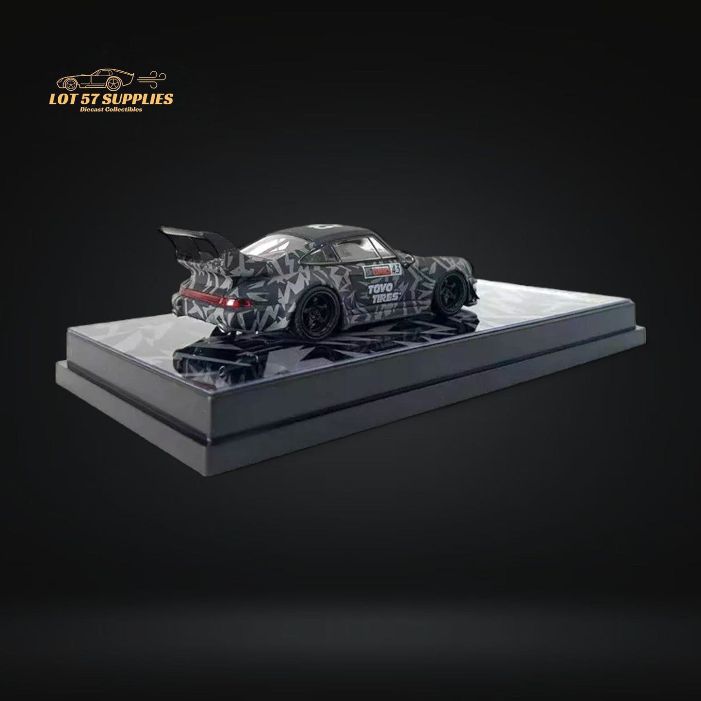 Flame Porsche RWB 993 Hooni #43 Black Livery 1:64-4