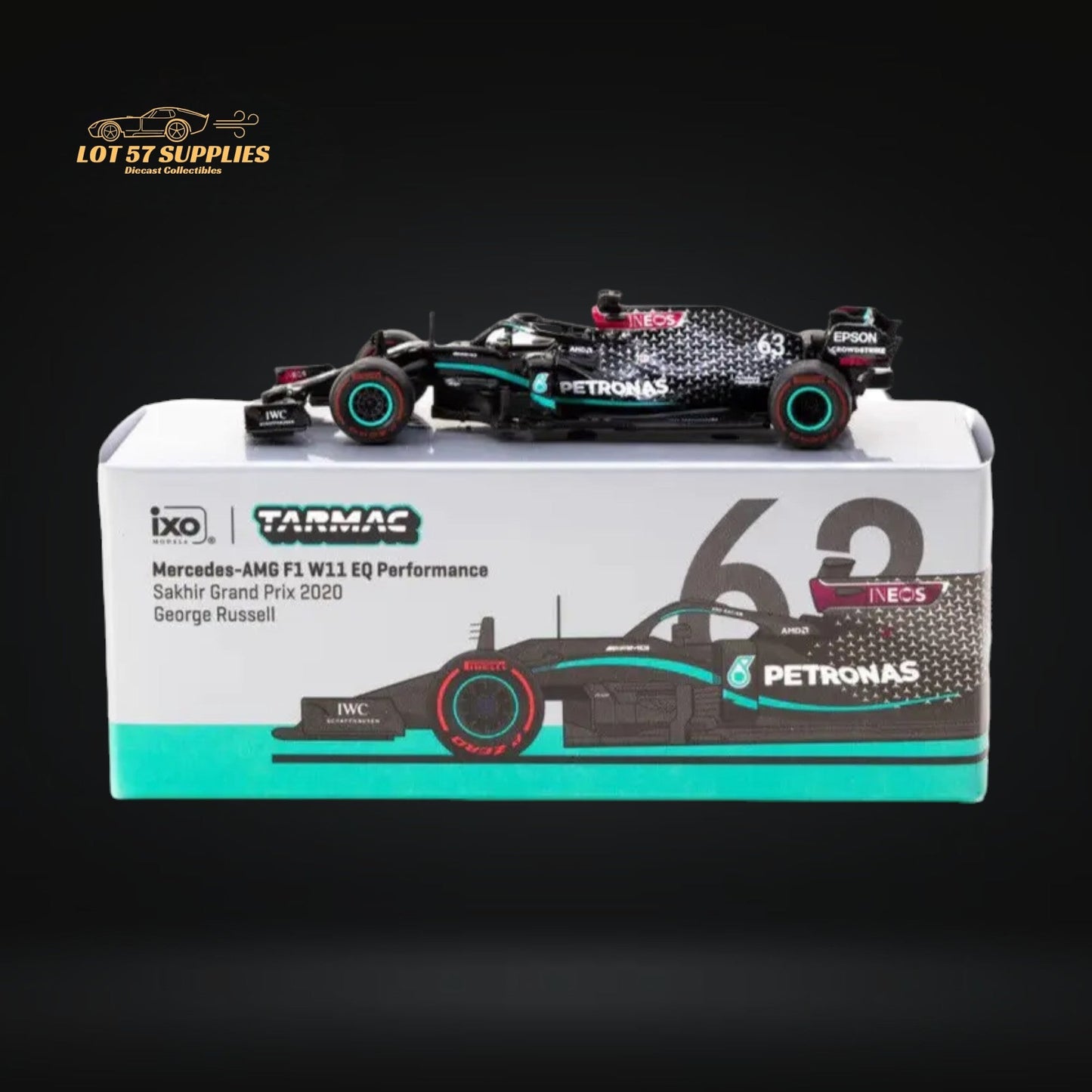 Tarmac Works Mercedes-AMG F1 W11 EQ Performance Sakhir Grand Prix 2020 George Russell 1:64-1