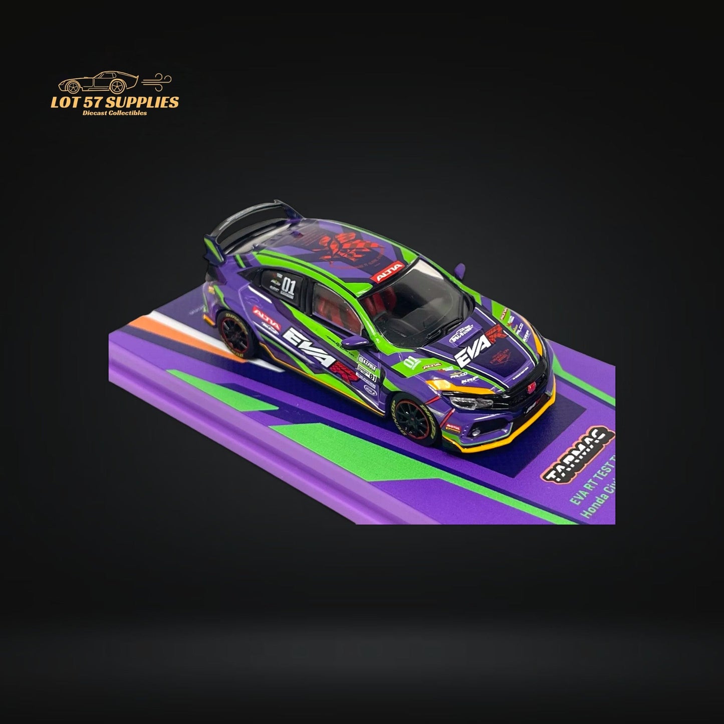 Tarmac Works Honda Civic Type-R FK8 EVA Racing Purple 1:64-3