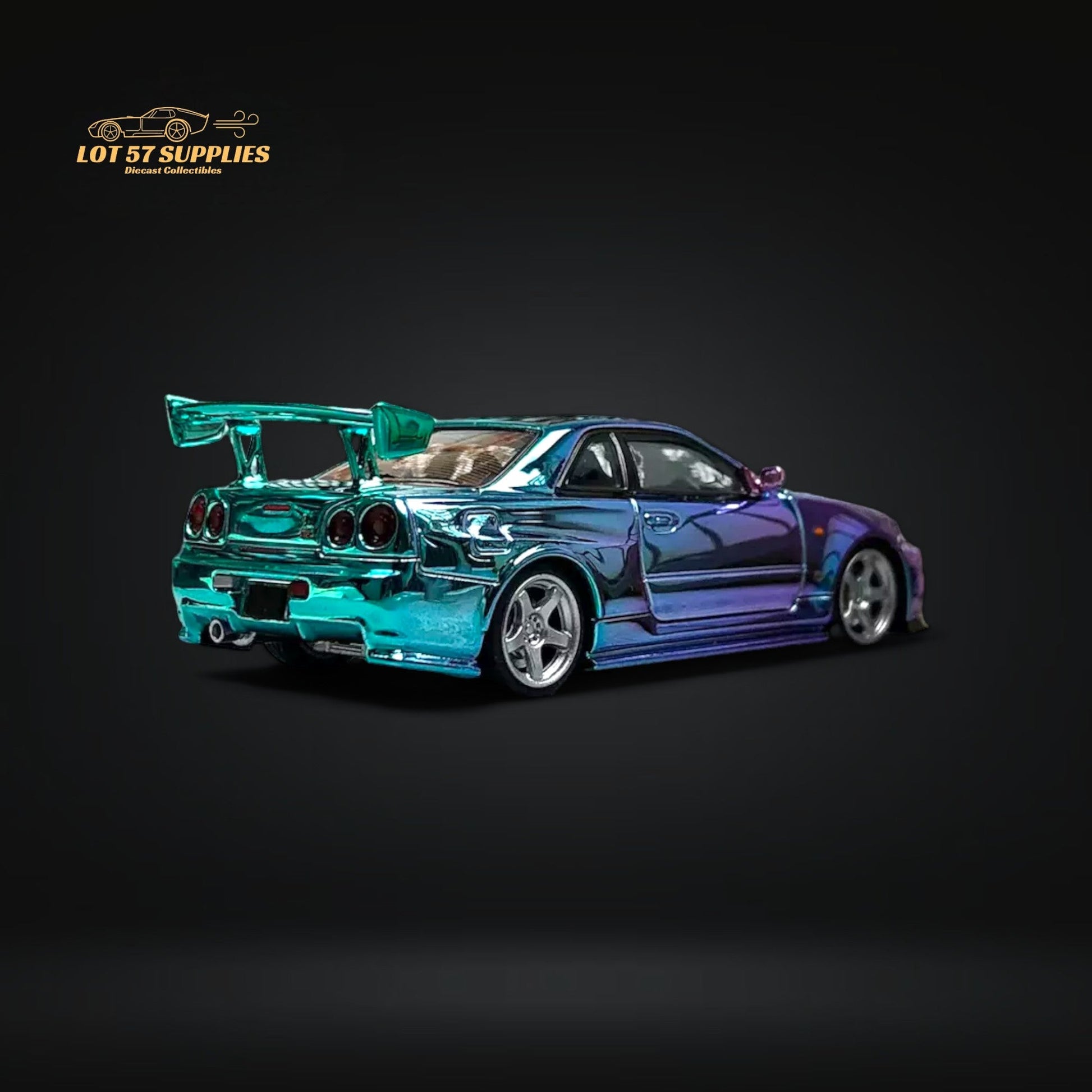 Fuji Skyline GT-R R34 Nismo Z-Tune High Wing Gradient Purple 1:64-3