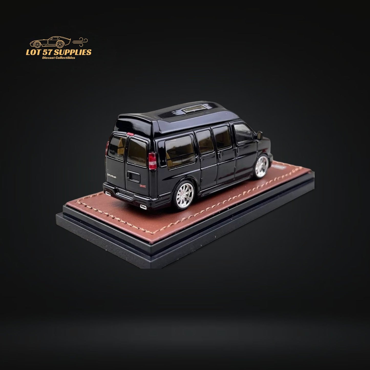 GOC GMC Savana Van Lowered Modified Black 1:64 Limtied to 800 PCS-1