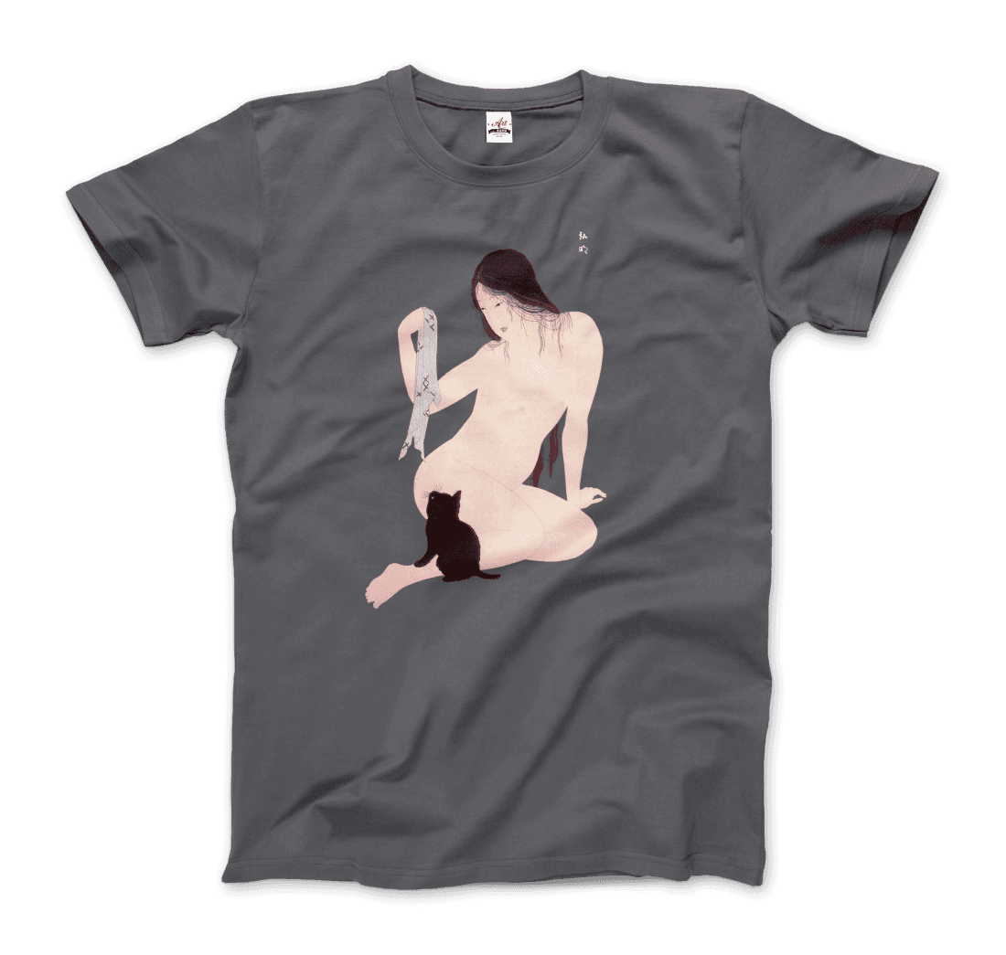 Takahashi Hiroaki - Nude Playing with a Cat, 1927 Artwork T-Shirt-9